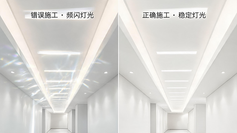 jimeng-2026-07-17-8249-高清写实室内吊顶灯光场景,画面中不出现灯带本体,只表现灯光效果。左右分屏对比,左... jimeng-2026-07-17-8249-高清写实室内吊顶灯光场景,画面中不出现灯带本体,只表现灯光效果。左右分屏对比,左...