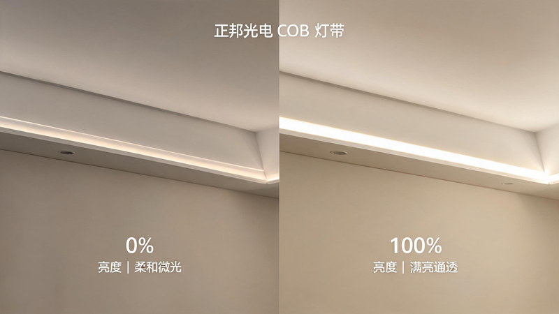 jimeng-2026-07-20-9291-图片主题:正邦光电 COB 灯带无极调光效果对比实拍图 生成指令:专业商业实拍,... jimeng-2026-07-20-9291-图片主题:正邦光电 COB 灯带无极调光效果对比实拍图 生成指令:专业商业实拍,...