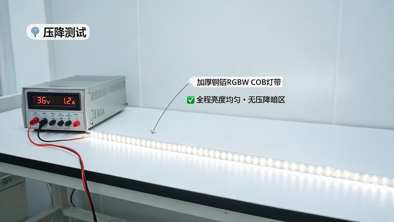 jimeng-2026-07-23-7920-图片标题：工程级 RGBW COB 灯带样品实测场景 整体风格：高清写实实拍风、...